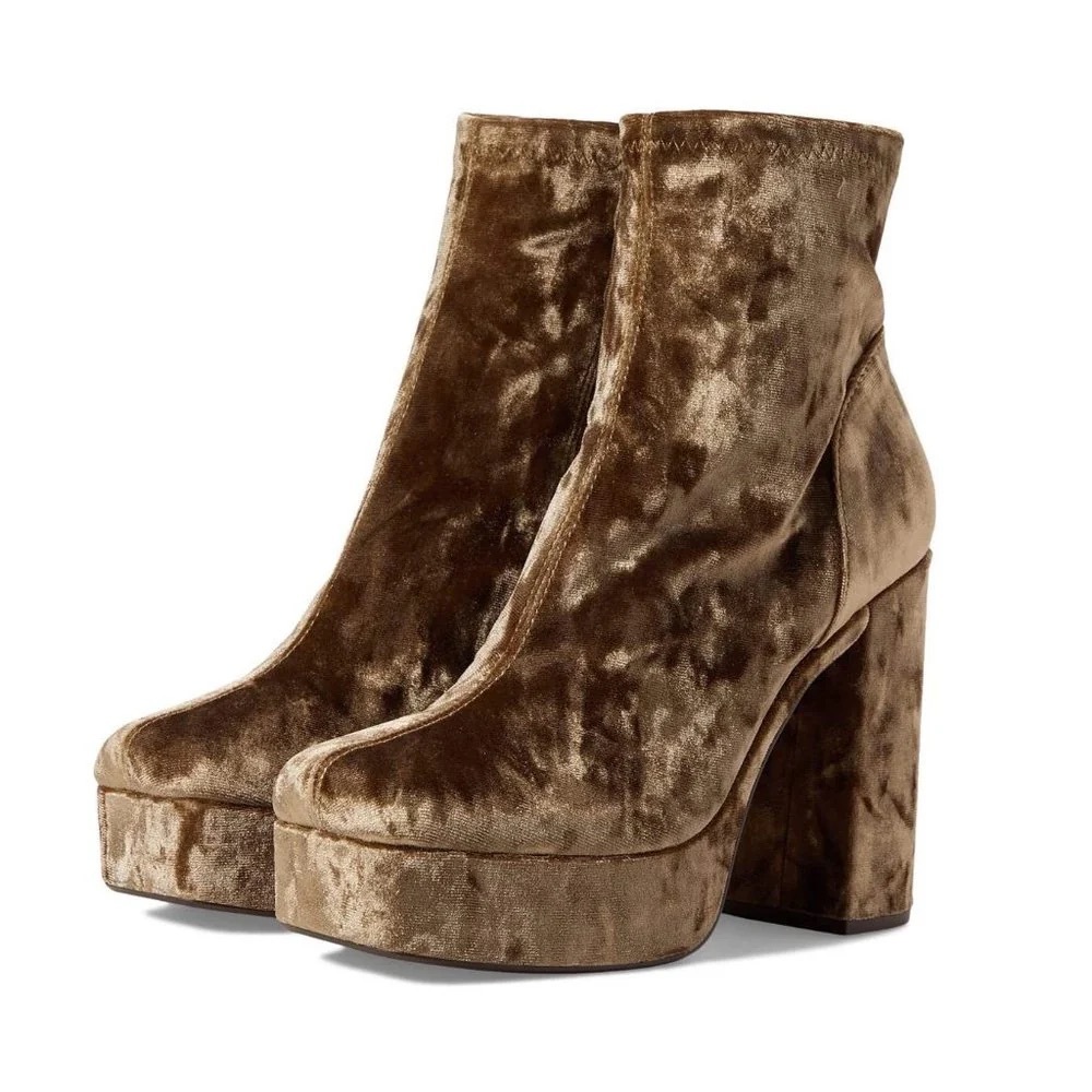 Steve Madden Bianca Bootie in Mushroom Velvet